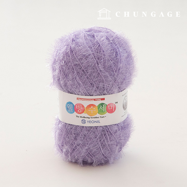 Well-being scrubber yarn Glitter knitting yarn Scrubber knitting Violet Light 063