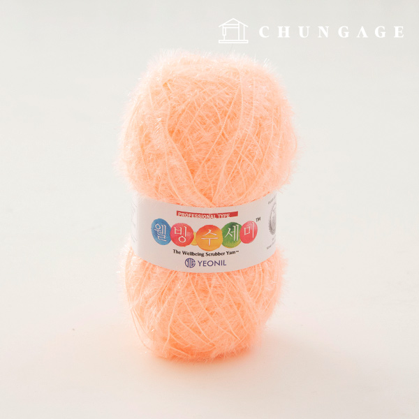 Well-being scrubber yarn glitter knitting yarn scrubber knitting peach candy 065