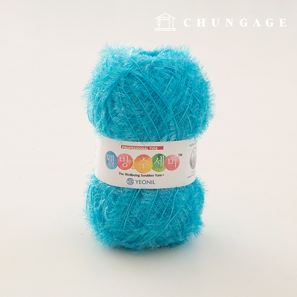 Well-being scrubber yarn glitter knitting yarn scrubber knitting Turkish blue 091