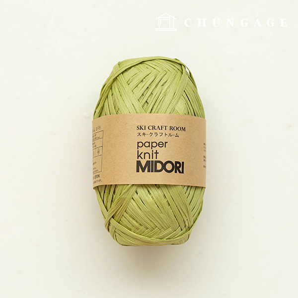 Paper thread Midori summer knitting thread Rattan Korean paper thread Yellow green 005