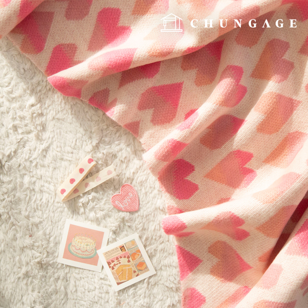 Sheep wool fabric pre-dyed jacquard heart knit fabric