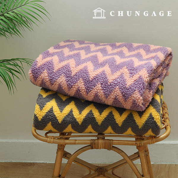 swirly fluffy wool fabric Wide Width fleece tumbling zigzag (2 types)