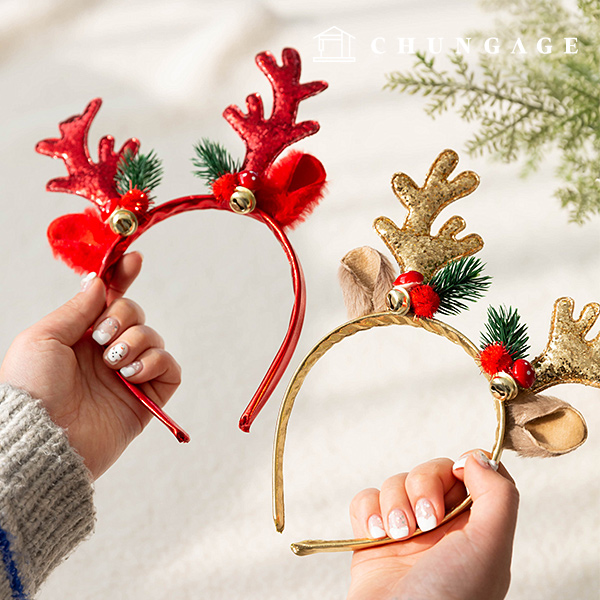 christmas headband rudolph glitter droplets antlers party supplies birthday