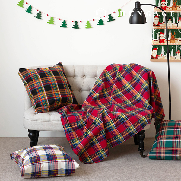 Check Fabric Christmas fabric cotton10 count Fabric Wide Width Merry Check 4 types
