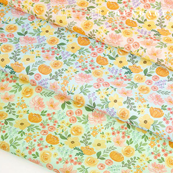 Eco-friendly antibacterial and anti-inflammatory fabric E-DTP cotton20 count Nostalgic Flower 3 types