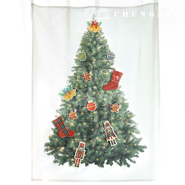 Christmas fabric cotton20 count Oxford Wide Width Christmas tree cut paper