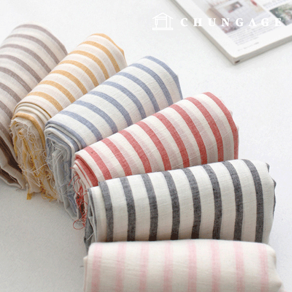 4 types of gauze fabric, dyed cotton, non-fluorescent stripe