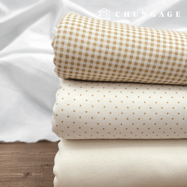 Daimaru Fabric Pure Cotton Organic Double Sided Daimaru Check Dot Plain