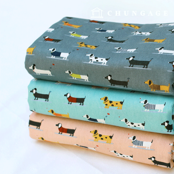 Oxford fabric cotton 20 count fabric dachshund 3 types