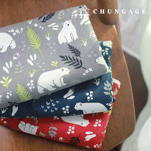 Oxford fabric, cotton 20 count fabric, 3 kinds of bears in the forest