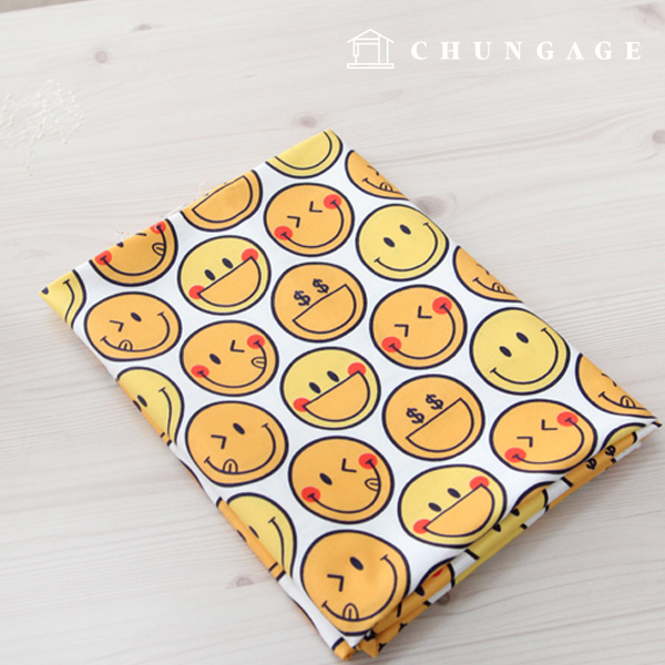 Cotton fabric printing DTP 20 count Plain Weave Emoticon Smile