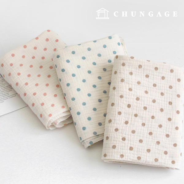 Gauze Fabric Yoru Double Gauze Wide Width Rollidot 3 Types