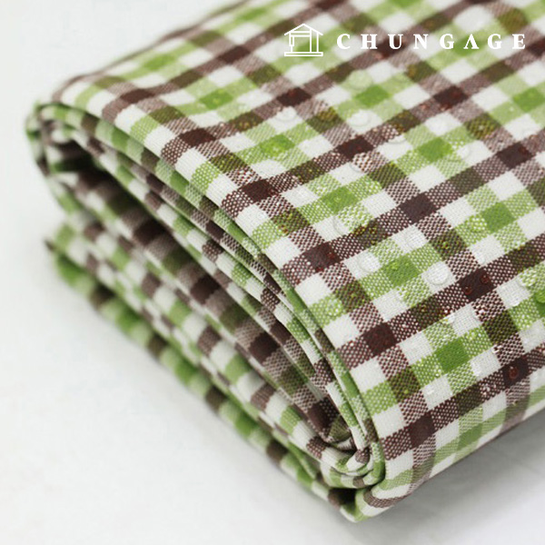 Waterproof Cloth Laminate cotton20 count Waterproof Fabric 5mm Deer Check Green
