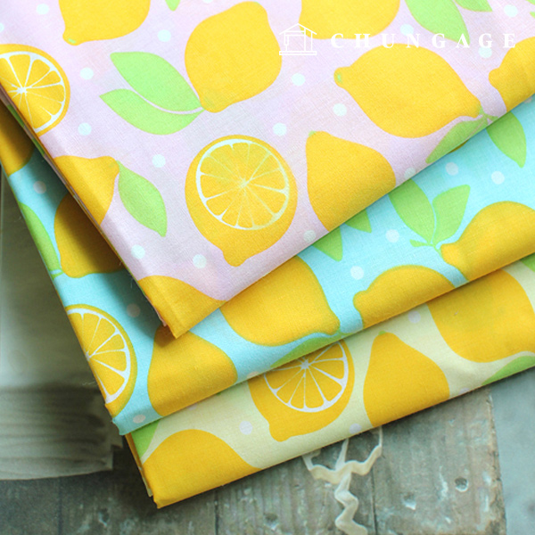 3 kinds of cotton blend fabric sour lemon