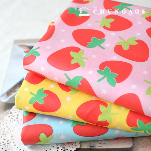 Waterproof Cloth Cotton Blend Fabric Laminate TPU Sweet Strawberry 3 Types