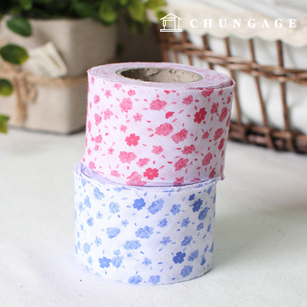 Roll bias tape cotton blend forget-me-not 2 types