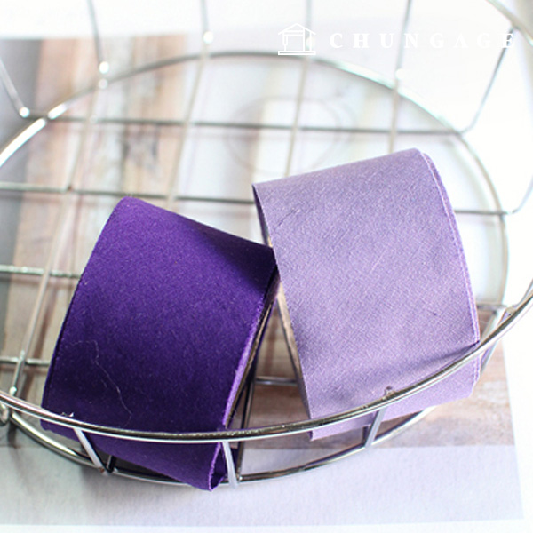 Roll bias tape cotton blend plain purple 2 types