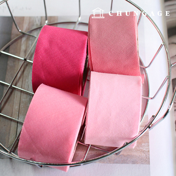 Roll bias tape cotton blend plain pink 4 types
