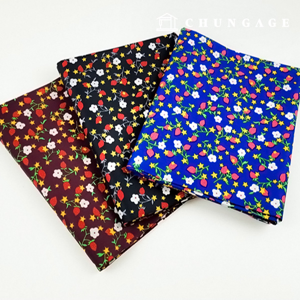 Waterproof Cloth PU Waterproof Fabric 150D Dupo Wide Width Strawberry Stem Flower 3 Types