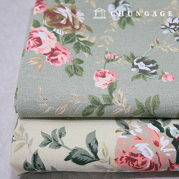 Canvas Fabric Poly Cotton Blend Wide Width Shining Flower 2 Types