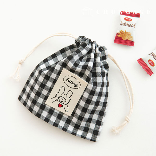 Cotton label double-fold Funny Rabbit Natural KL087