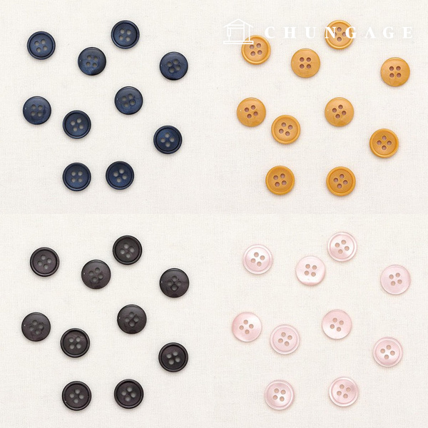 Plastic coat button, dress shirt, suit blouse, 4 types of yoke color buttons