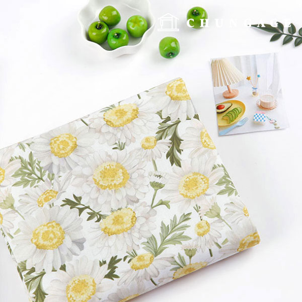 Eco-friendly antibacterial and anti-inflammatory fabric E-DTP cotton20 count Gentle Daisy
