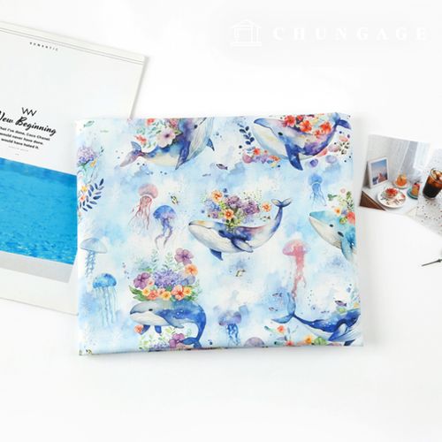 Eco-friendly antibacterial and anti-inflammatory fabric E-DTP cotton 20 count fairy whale
