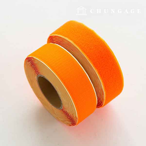 Velcro Hook and Loop 10 Roll Double Sided Set Hook and Loop Tape Adhesive 50mm Fluorescent Orange