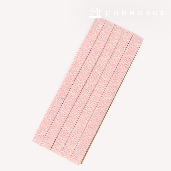 Bias tape Natural cotton linen 10mm babypink 76119