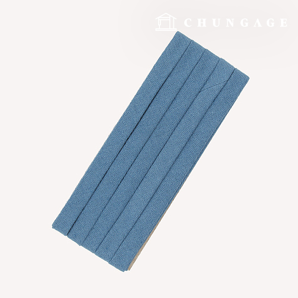 Bias Tape Natural Cotton Linen 10mm Slate Blue 76115