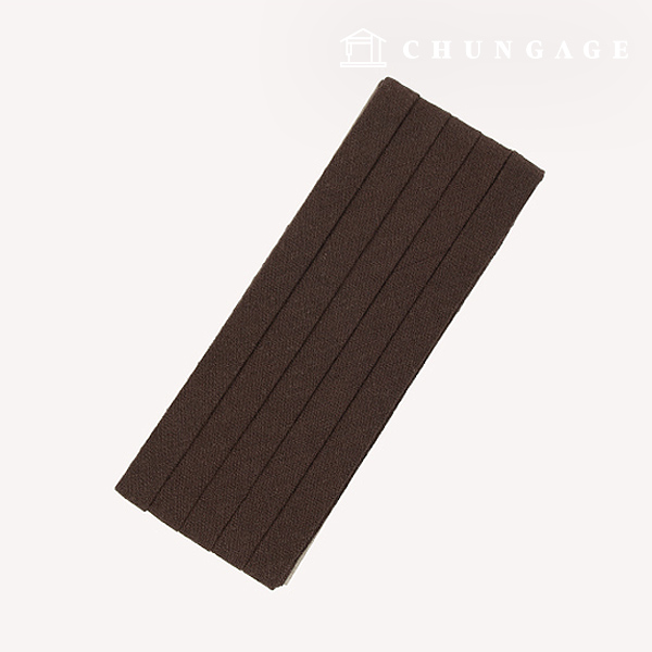 Bias tape Natural cotton linen 10mm Choco brown 76113