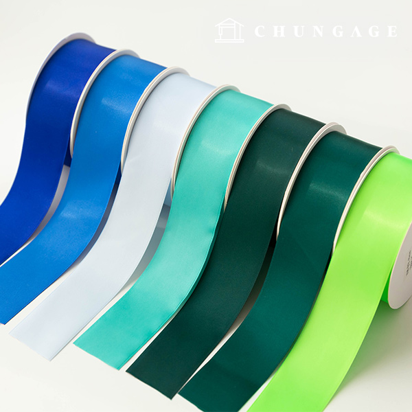 Satin Ribbon Packaging Ribbon Tape String Ribbon Craft 40mm Green Blue 7 Types