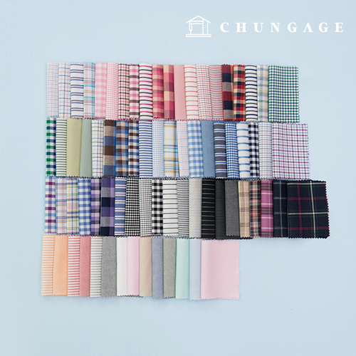 75 types of 10yard cotton Check Fabric yarn-dyed Check Stripe Plain Fabric