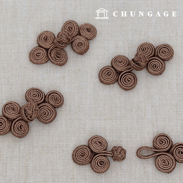 Hanbok decoration nylon snail knot decoration Brown 4 pairs 48099