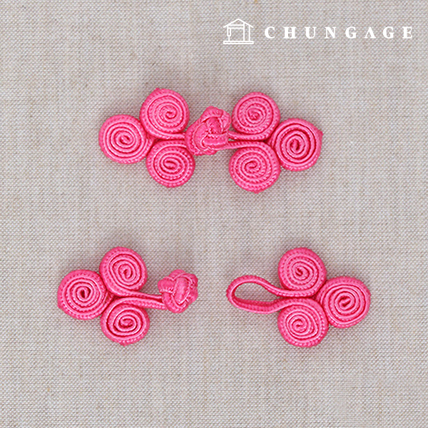 Hanbok decoration nylon snail knot decoration hot pink 4 pairs 48099