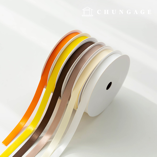 Satin Ribbon Packaging Ribbon Tape String Ribbon Craft 10mm Brown Yellow 6 Types