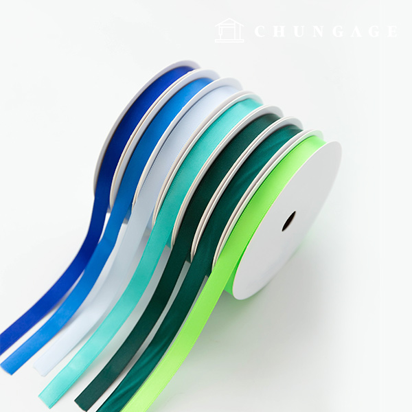Satin Ribbon Packaging Ribbon Tape String Ribbon Craft 10mm Green Blue 7 Types