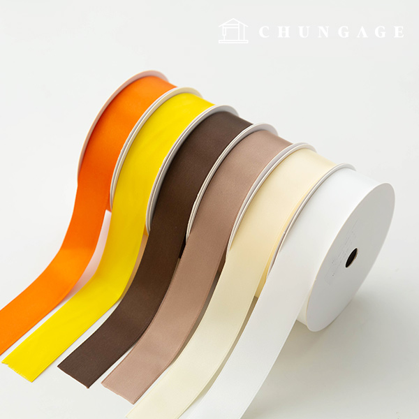 Satin Ribbon Packaging Ribbon Tape String Ribbon Craft 25mm Brown Yellow 6 Types