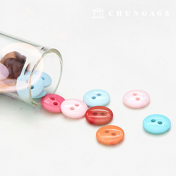 Mini Color Mix Button Thick Petite Enfant 10mm 12Color 48364