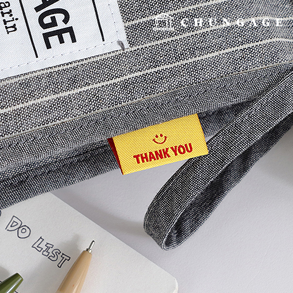 Cotton label double folded label smile thank you yellow 58614
