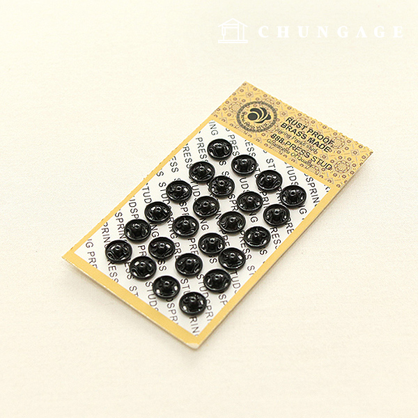 Snap button metal snap button round 7.5mm Black 73350