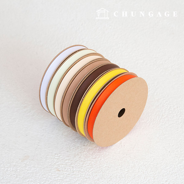 Ribbed Ribbon Packaging Ribbon Tape String Ribbon Craft 10mm Brown Yellow 7 Types