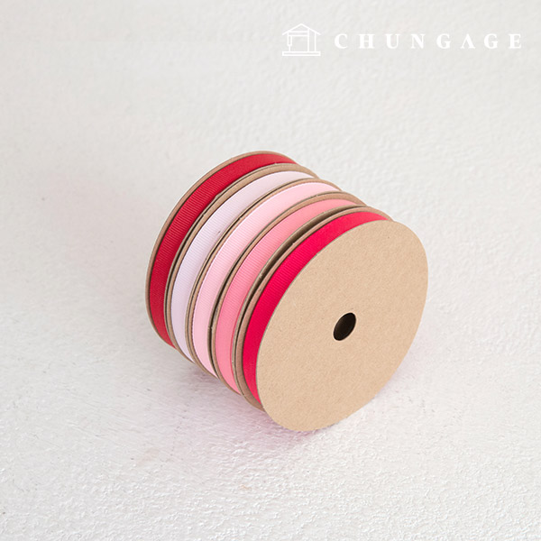 Ribbed Ribbon Packaging Ribbon Tape String Ribbon Craft 10mm Pink 5 types