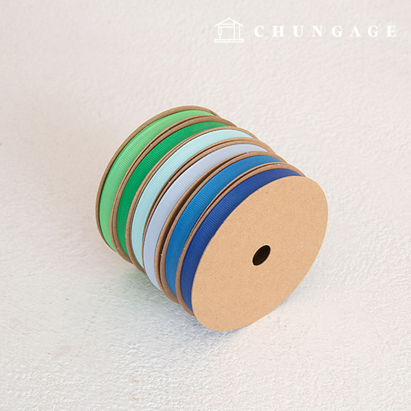 Ribbed Ribbon Packaging Ribbon Tape String Ribbon Craft 10mm Green Blue 6 types