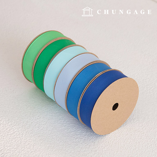 Ribbed Ribbon Packaging Ribbon Tape String Ribbon Craft 25mm Green Blue 6 types