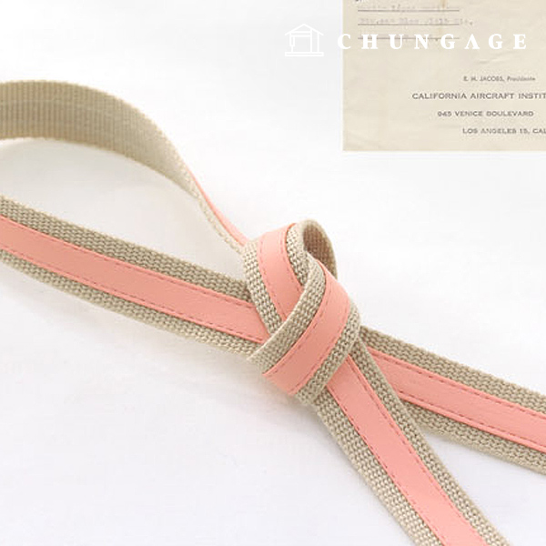 Waving strap Leather webbing strap combination handle peach pink 58651