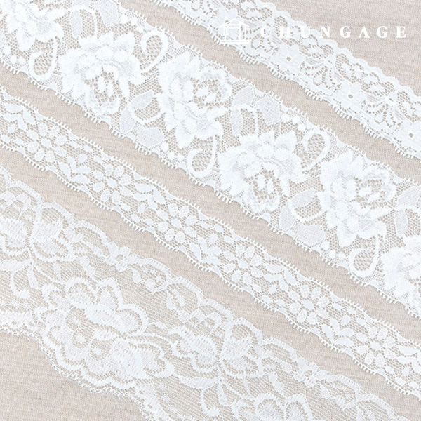 Lace Fabric Span Lotsel Delicious Fabric Romantic Blossom White 71287