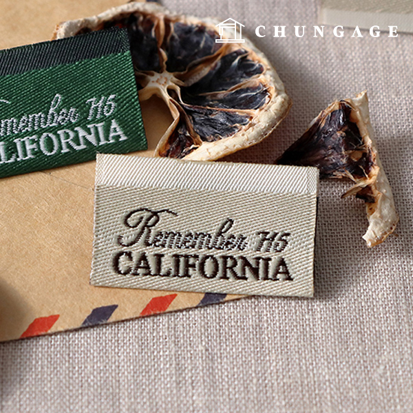 Cotton label double folded label remember California Beige 58618