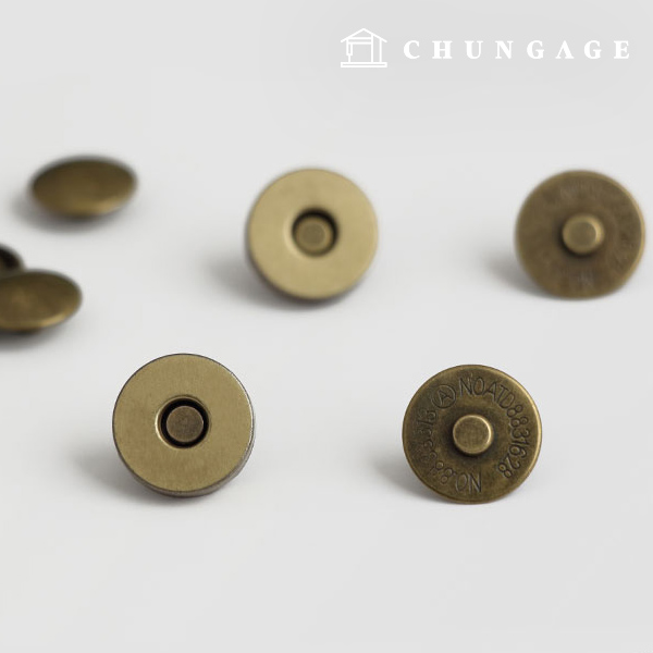 Magnetic button riveted button 14mm antique gold 57032
